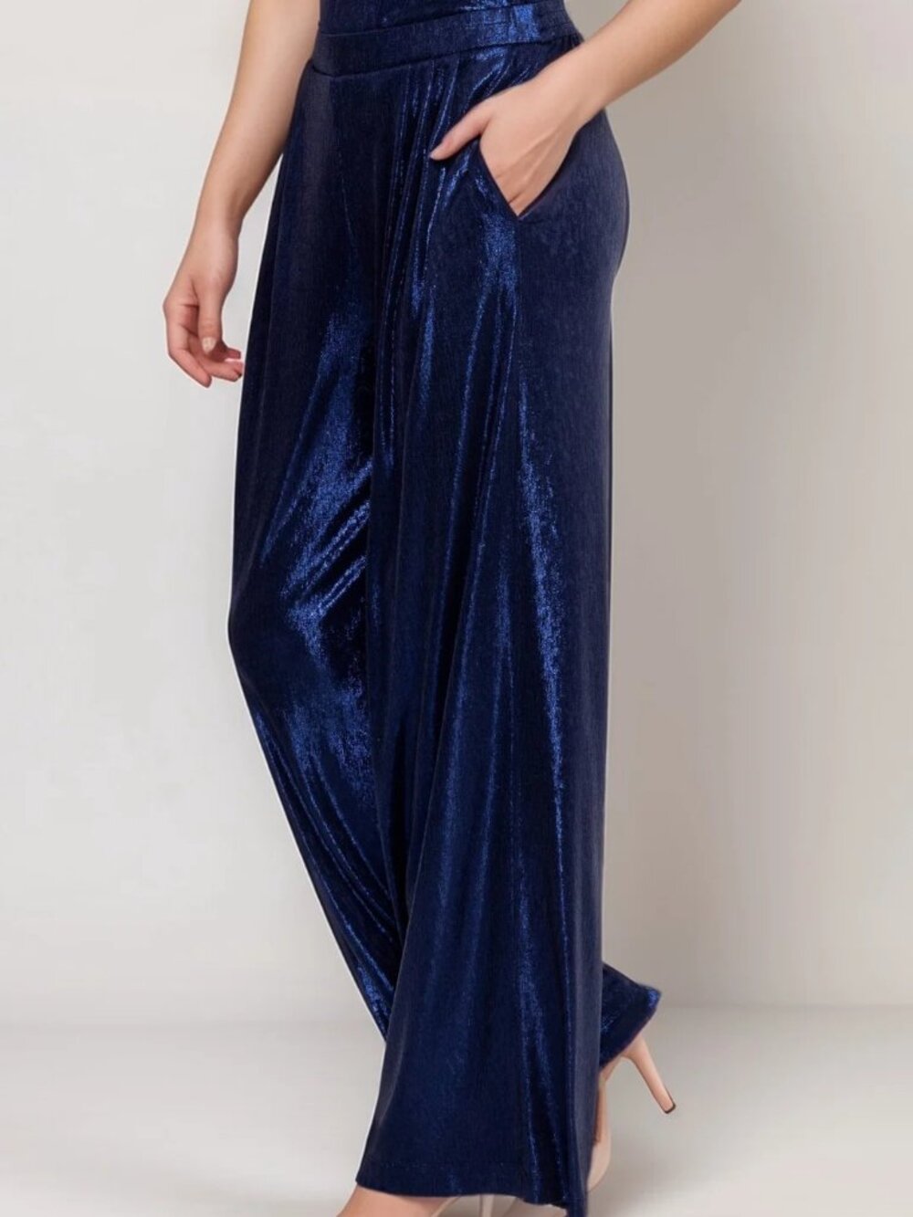 NWT$198 Johnny Was Jade Bristol Wide-Leg Pants PXL fit 1X? Luminous SapphireBlue